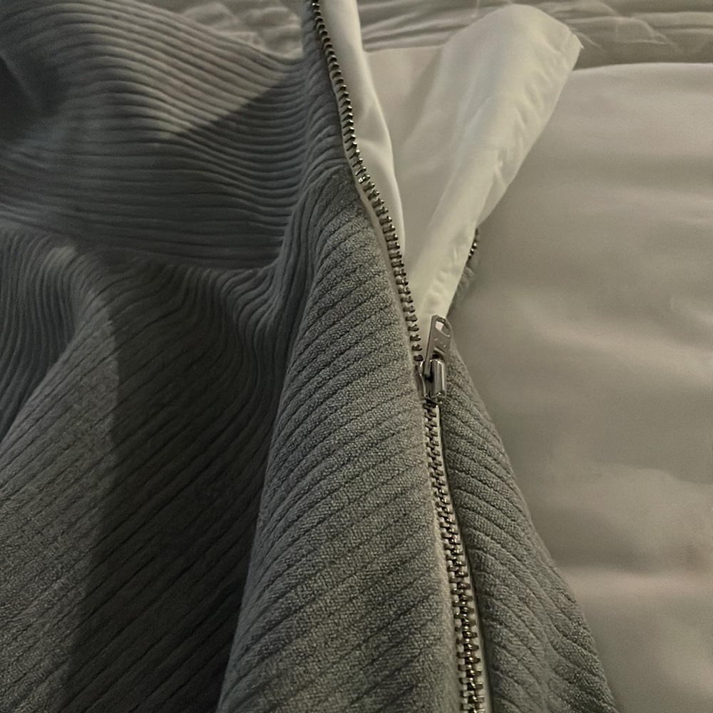 Zara really cool grey crop shirt with attached white button down.  Size medium. - Picture 8 of 10